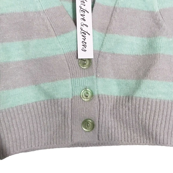 FOR LOVE & LEMONS Maud Striped Crop Sweater Vest Size XL Nwt - Picture 5 of 7